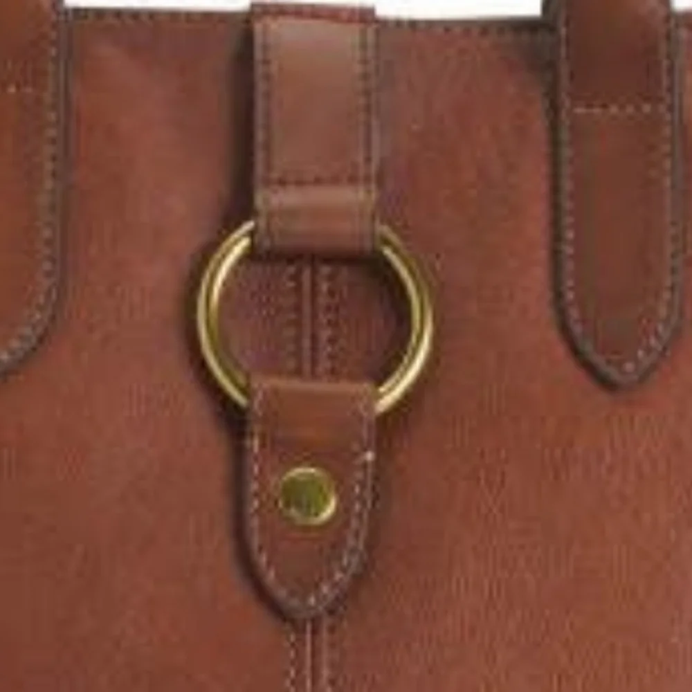 Frye Leather Ring Tote Shoulder Bag | Cognac Brown - Picture 4 of 6